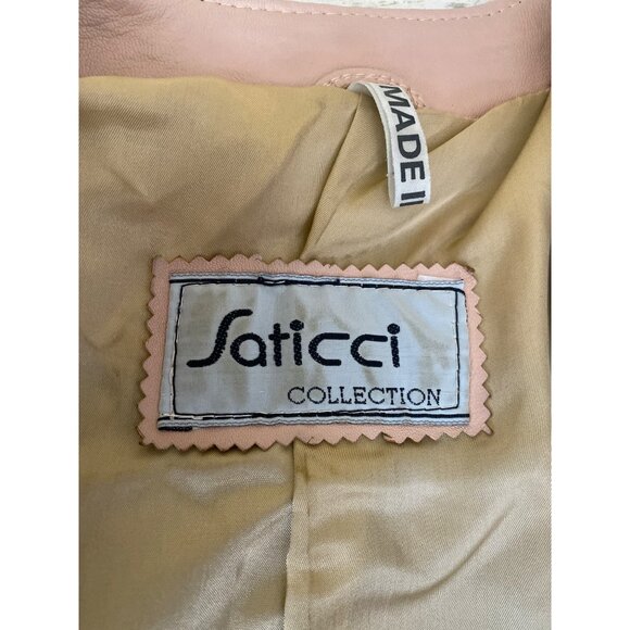 Vintage 1980s Saticci Collection Women's Leather Jacket & Skirt Set Size 4 - Picture 10 of 16
